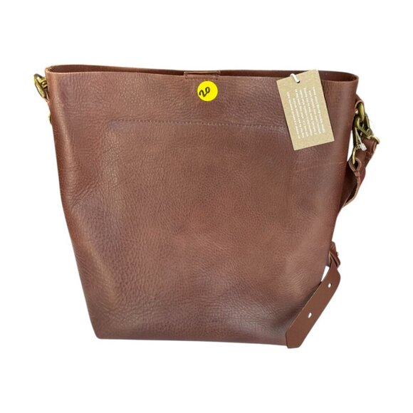 NWT Madewell The Essentia Medium BucketTote Pebbled Leather Large - Picture 2 of 7